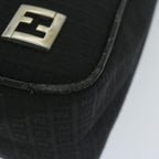 FENDI Zucchino Canvas Shoulder Bag Blackep2840