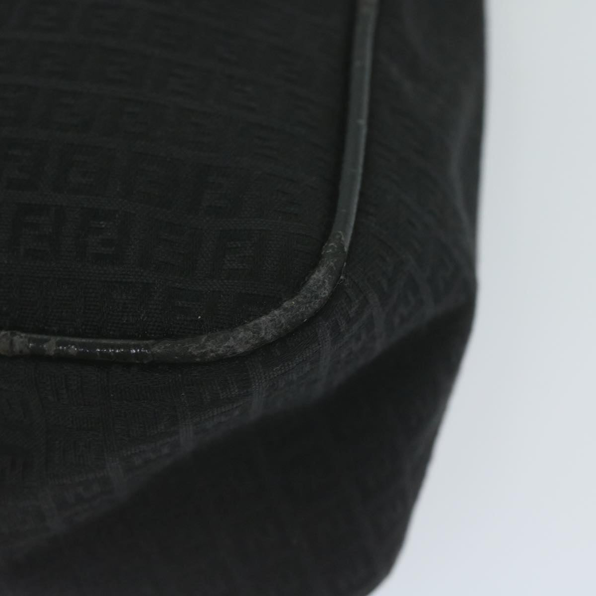 FENDI Zucchino Canvas Shoulder Bag Blackep2840