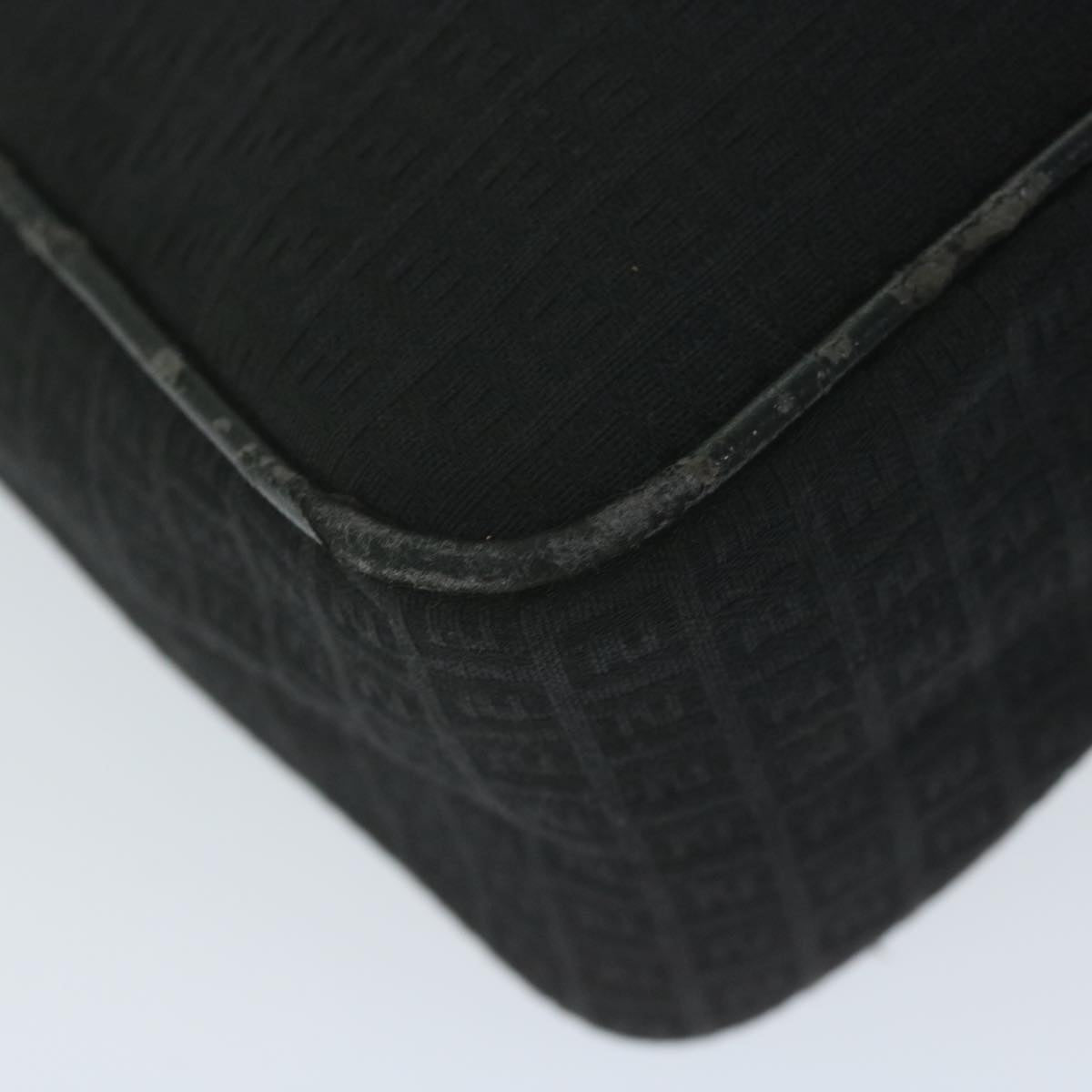 FENDI Zucchino Canvas Shoulder Bag Blackep2840