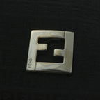 FENDI Zucchino Canvas Shoulder Bag Blackep2840