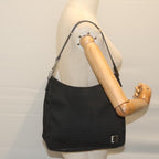 FENDI Zucchino Canvas Shoulder Bag Blackep2840