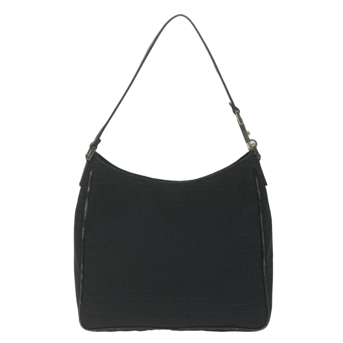 FENDI Zucchino Canvas Shoulder Bag Blackep2840
