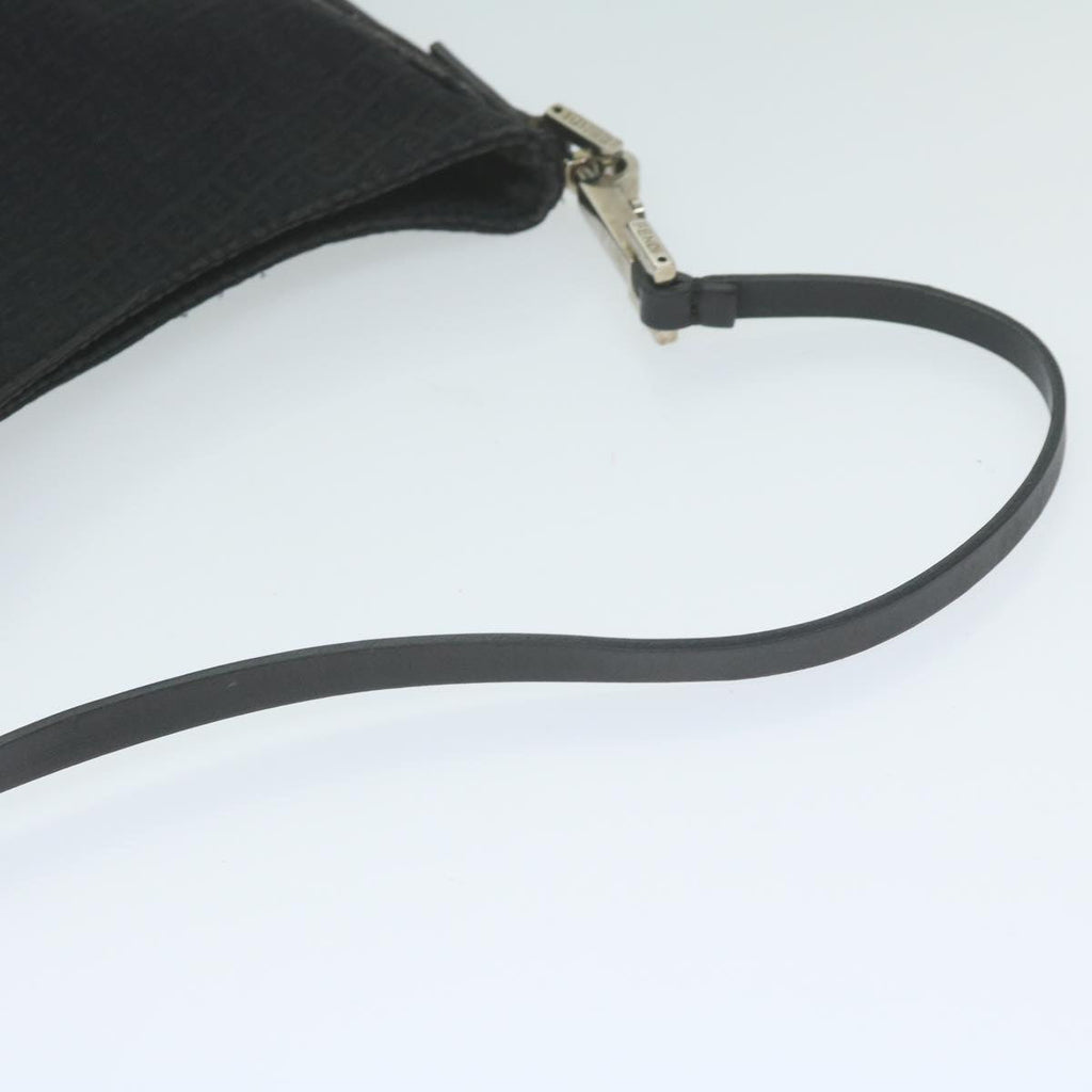 FENDI Zucchino Canvas Shoulder Bag Blackep2840