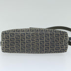 FENDI Zucchino Canvas Mamma Baguette Shoulder Bag Navyep2842