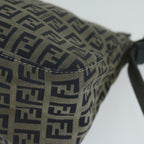 FENDI Zucchino Canvas Mamma Baguette Shoulder Bag Navyep2842