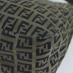 FENDI Zucchino Canvas Mamma Baguette Shoulder Bag Navyep2842