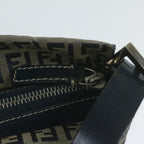 FENDI Zucchino Canvas Mamma Baguette Shoulder Bag Navyep2842