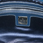 FENDI Zucchino Canvas Mamma Baguette Shoulder Bag Navyep2842