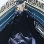 FENDI Zucchino Canvas Mamma Baguette Shoulder Bag Navyep2842