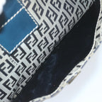 FENDI Zucchino Canvas Mamma Baguette Shoulder Bag Navyep2842