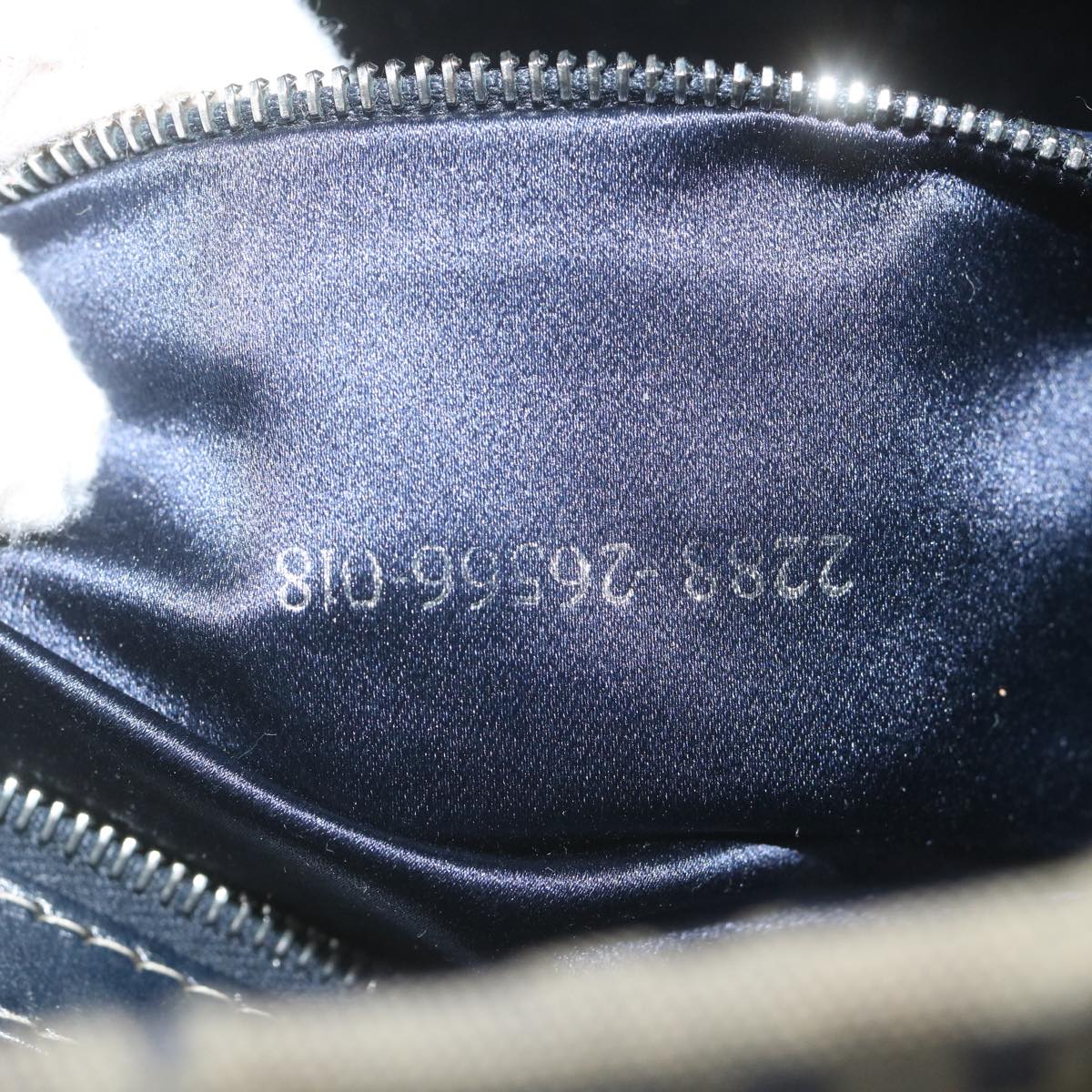 FENDI Zucchino Canvas Mamma Baguette Shoulder Bag Navyep2842