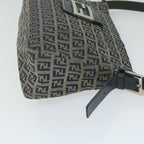 FENDI Zucchino Canvas Mamma Baguette Shoulder Bag Navyep2842