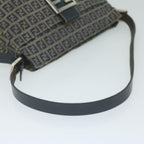 FENDI Zucchino Canvas Mamma Baguette Shoulder Bag Navyep2842