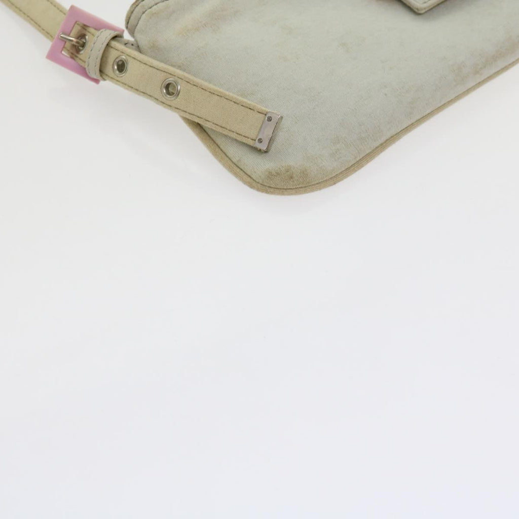 FENDI Mamma Baguette Shoulder Bag Cotton White 2354 26685 008ep2844