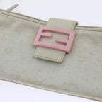 FENDI Mamma Baguette Shoulder Bag Cotton White 2354 26685 008ep2844