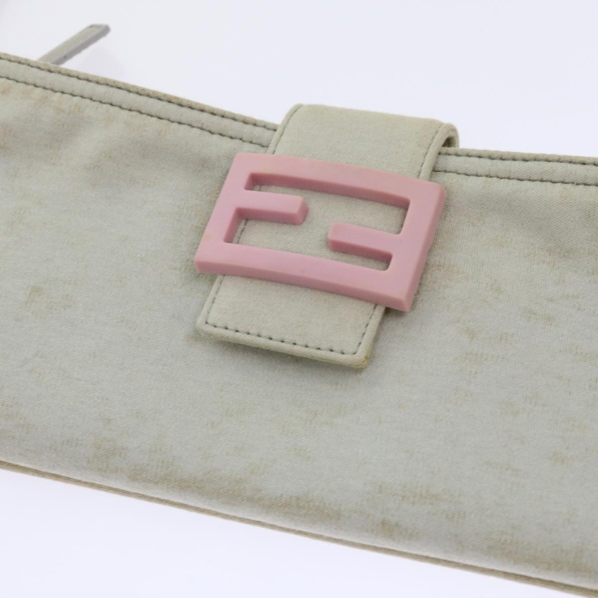 FENDI Mamma Baguette Shoulder Bag Cotton White 2354 26685 008ep2844