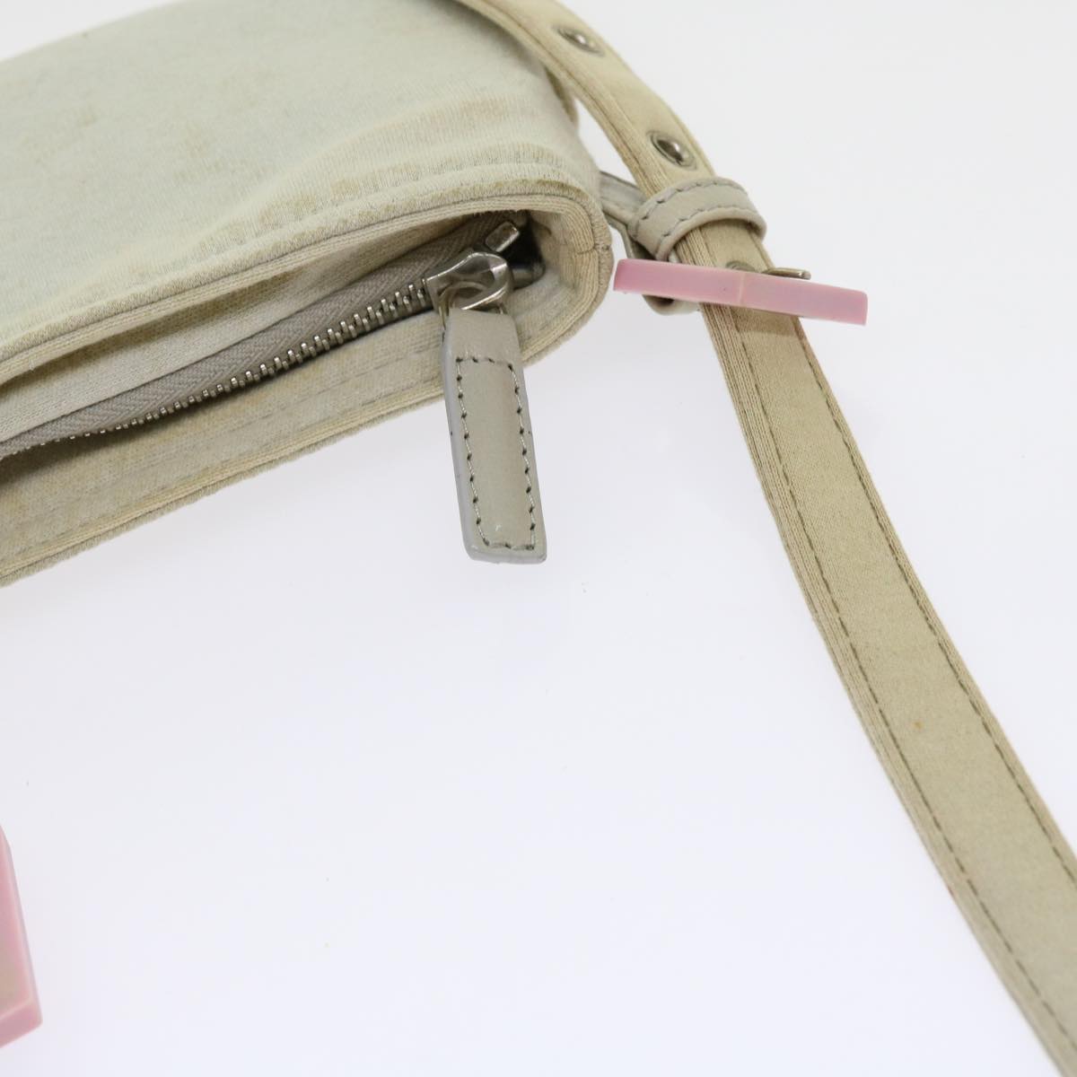 FENDI Mamma Baguette Shoulder Bag Cotton White 2354 26685 008ep2844