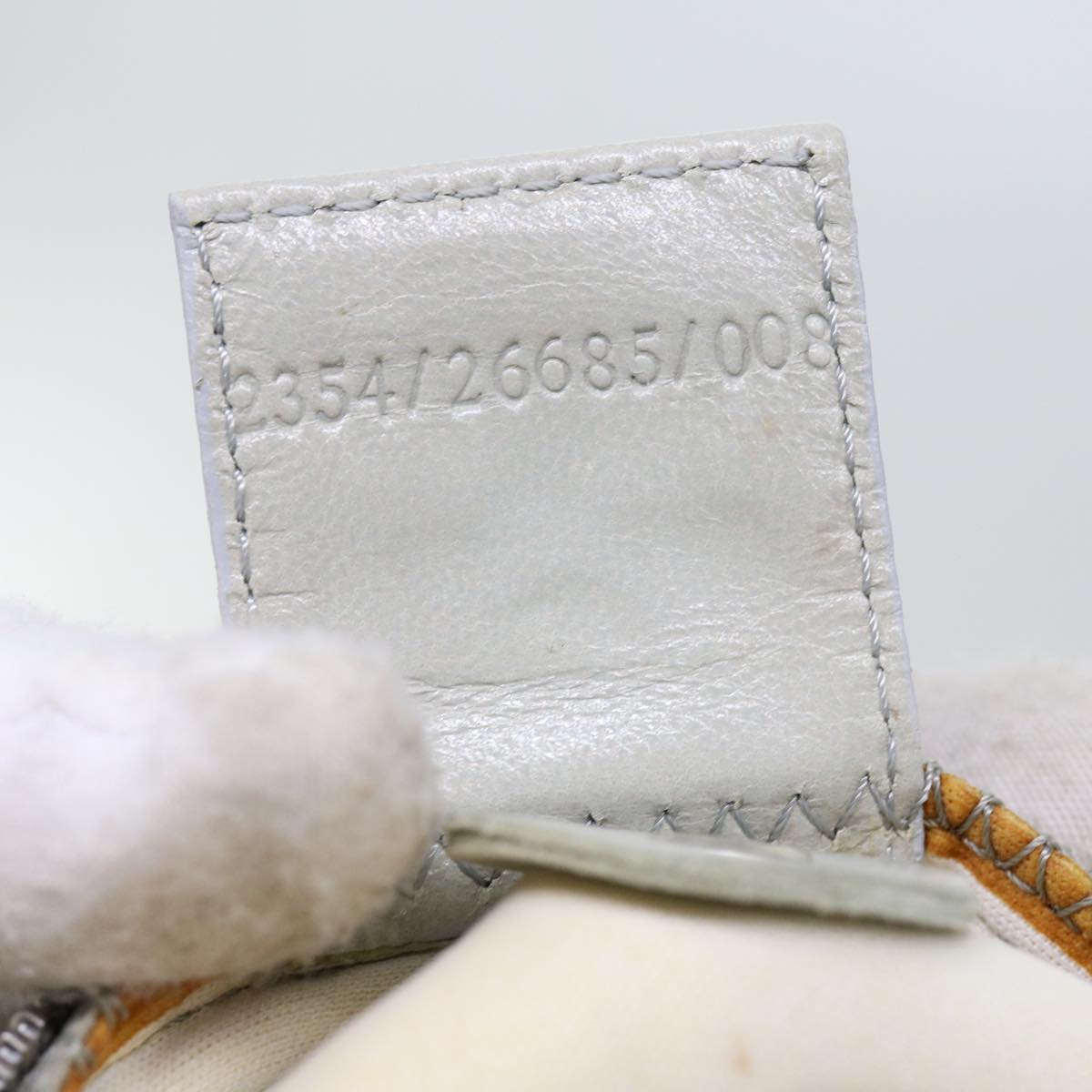 FENDI Mamma Baguette Shoulder Bag Cotton White 2354 26685 008ep2844