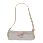 FENDI Mamma Baguette Shoulder Bag Cotton White 2354 26685 008ep2844