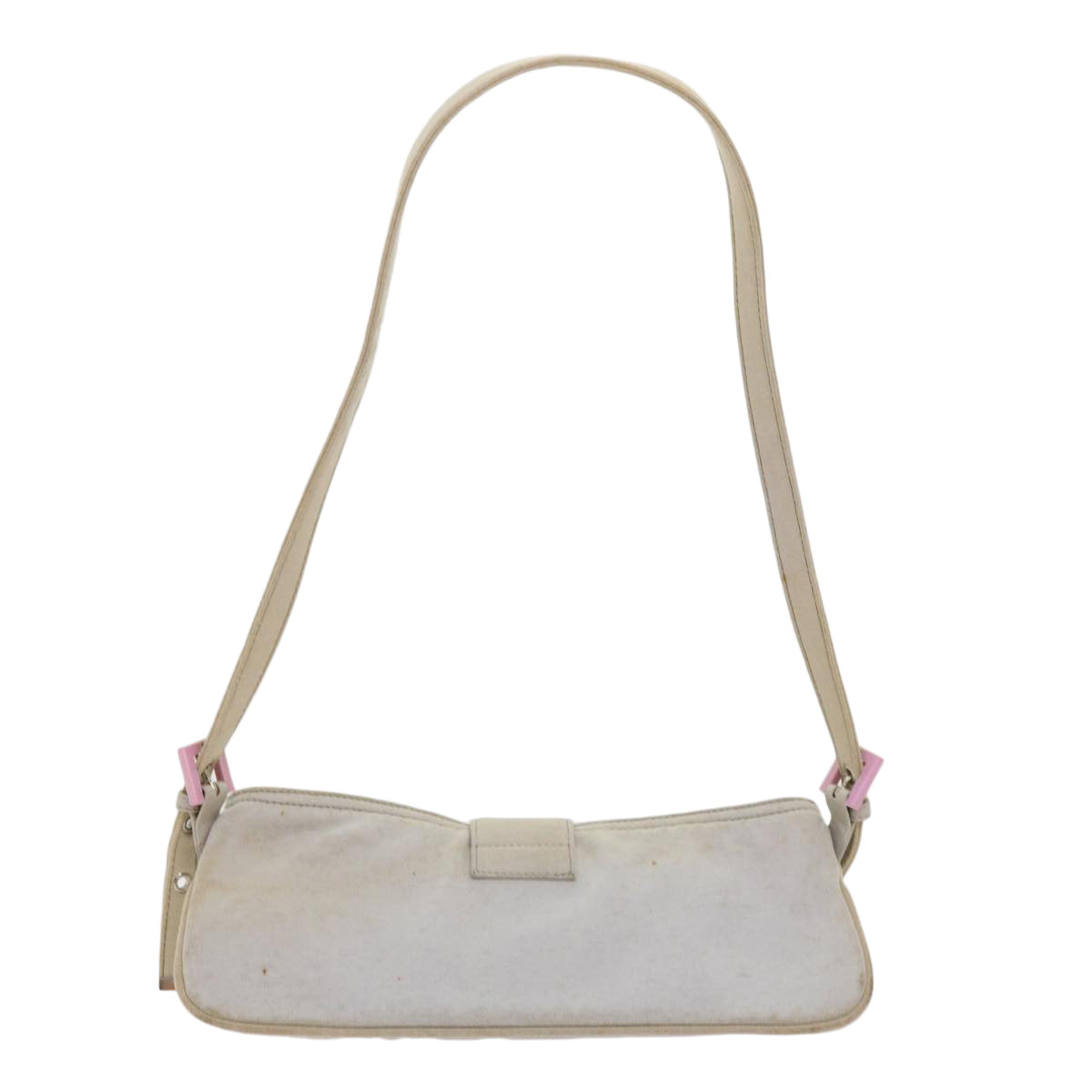 FENDI Mamma Baguette Shoulder Bag Cotton White 2354 26685 008ep2844