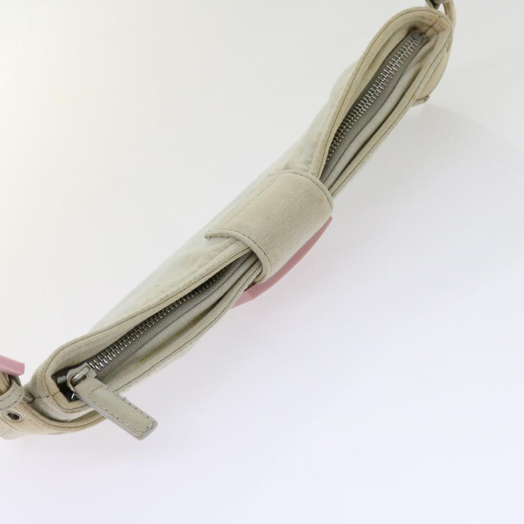 FENDI Mamma Baguette Shoulder Bag Cotton White 2354 26685 008ep2844