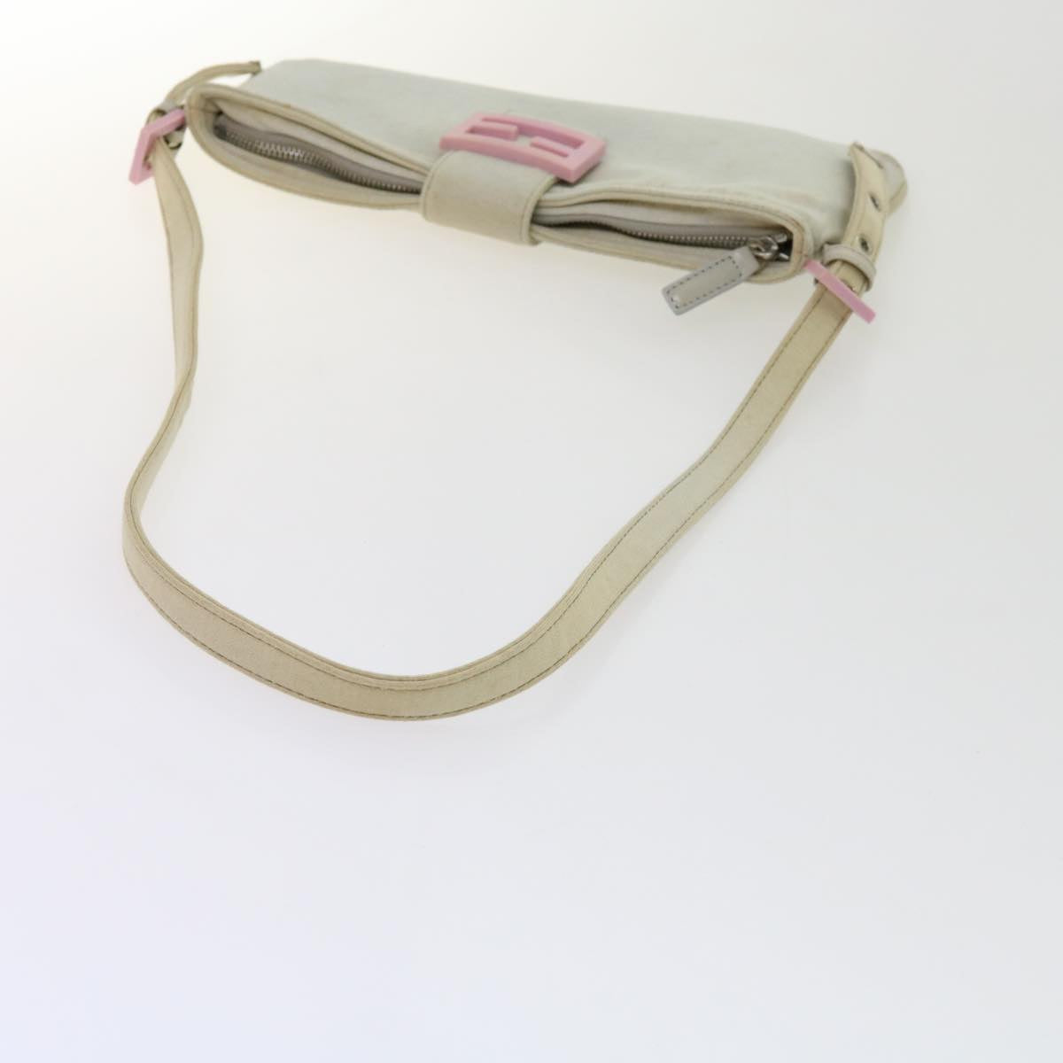 FENDI Mamma Baguette Shoulder Bag Cotton White 2354 26685 008ep2844