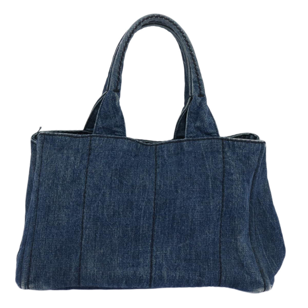 PRADA Canapa MM Hand Bag Canvas Blue  ep2855