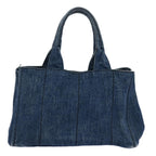 PRADA Canapa MM Hand Bag Canvas Blue  ep2855