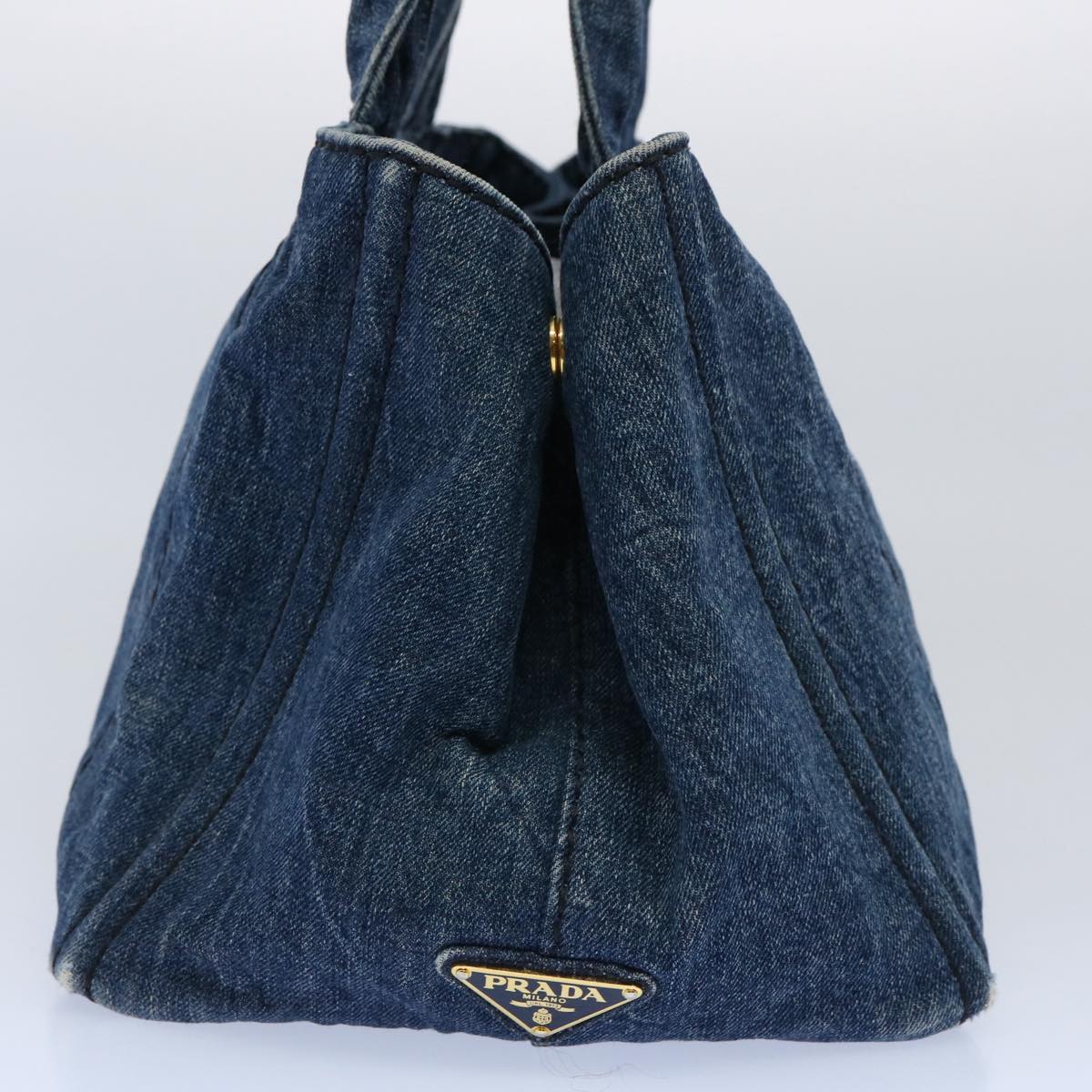 PRADA Canapa MM Hand Bag Canvas Blue  ep2855