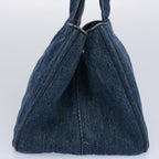 PRADA Canapa MM Hand Bag Canvas Blue  ep2855
