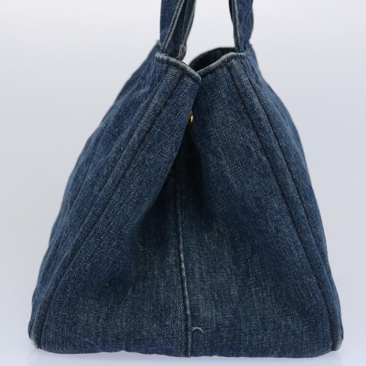 PRADA Canapa MM Hand Bag Canvas Blue  ep2855