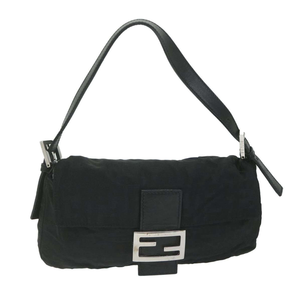 FENDI Zucca Canvas Mamma Baguette Shoulder Bag Blackep2859
