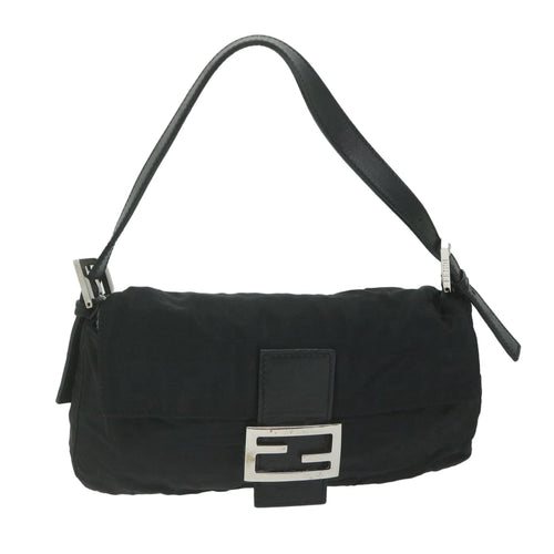 FENDI Zucca Canvas Mamma Baguette Shoulder Bag Blackep2859