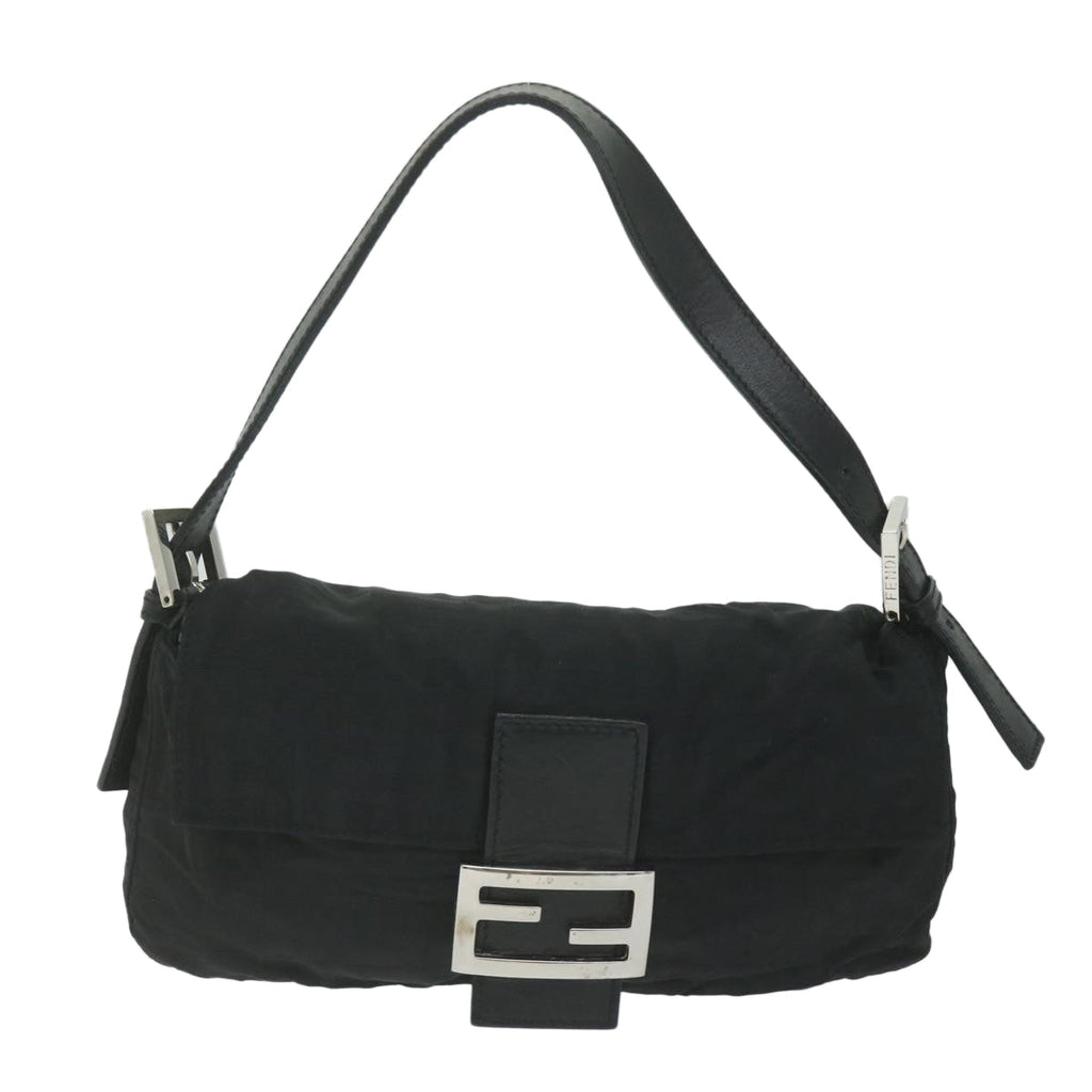 FENDI Zucca Canvas Mamma Baguette Shoulder Bag Blackep2859