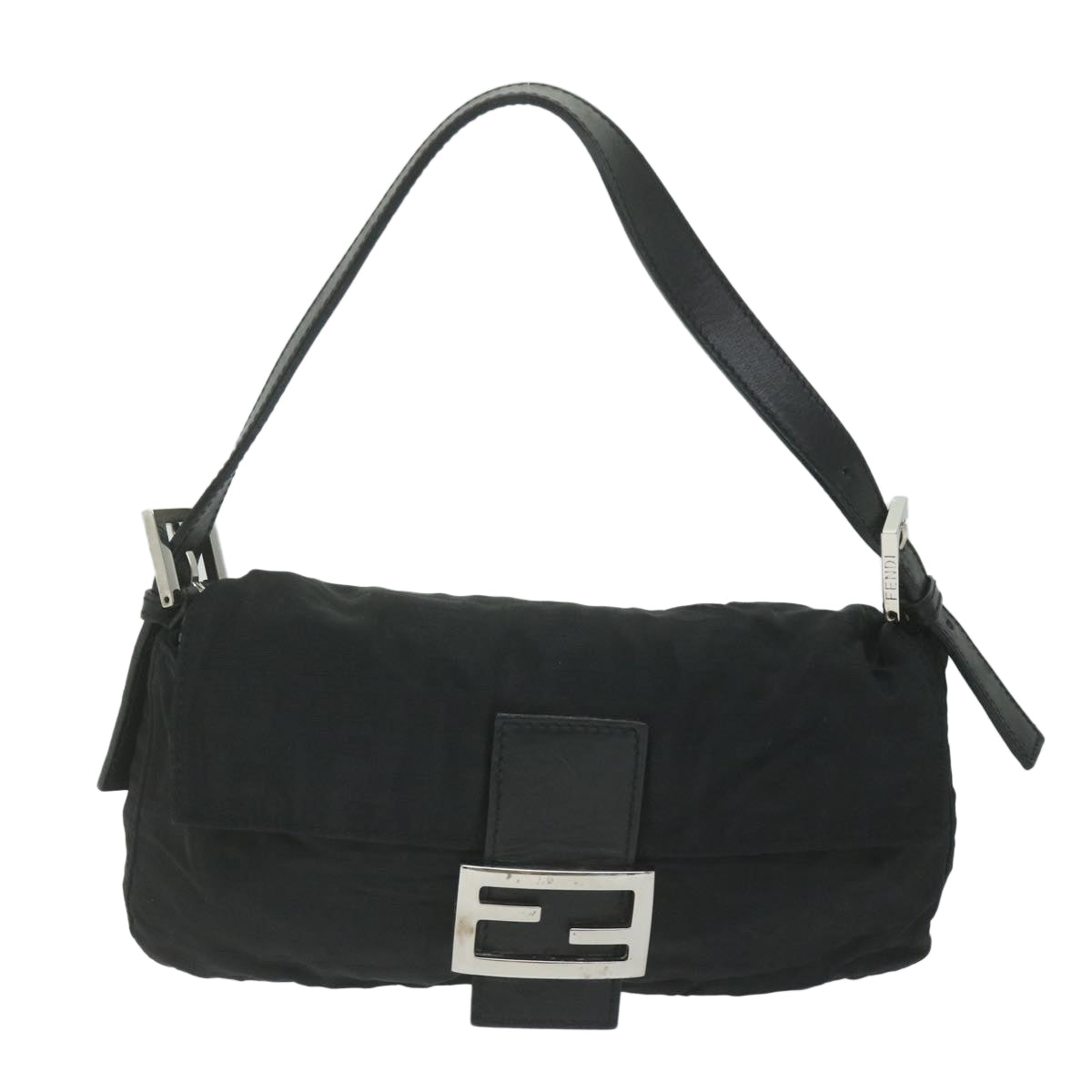 FENDI Zucca Canvas Mamma Baguette Shoulder Bag Blackep2859