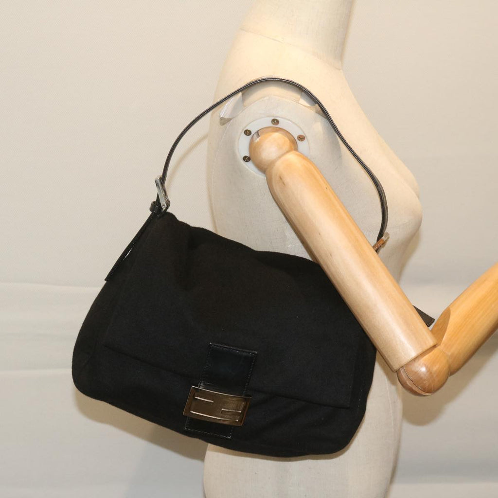 FENDI Mamma Baguette Shoulder Bag Felt Black 2348 26325 099ep2866