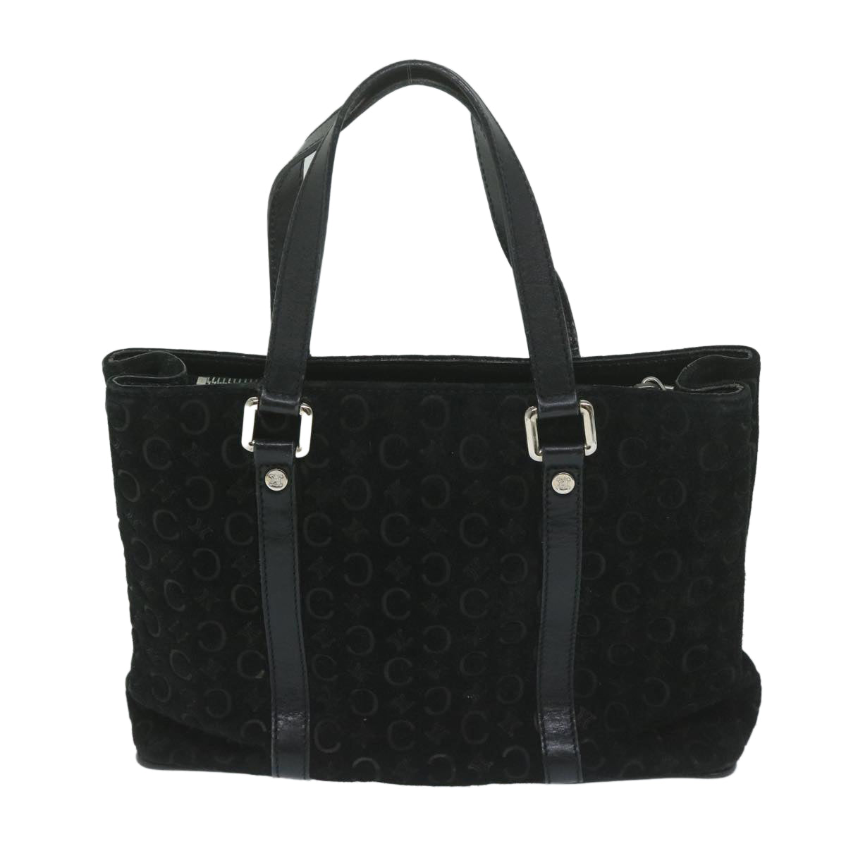 CELINE C Macadam Canvas Hand Bag Black  ep2899