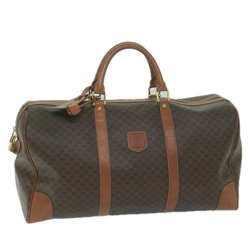 CELINE Macadam Canvas Boston Bag PVC Brown  ep2996