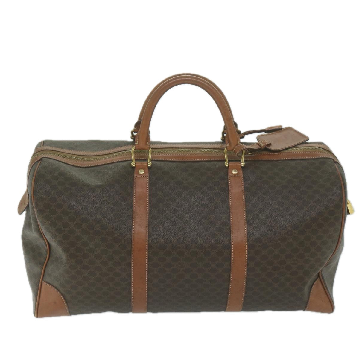 CELINE Macadam Canvas Boston Bag PVC Brown  ep2996