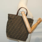 FENDI Zucca Canvas Tote Bag Black Brownep3003