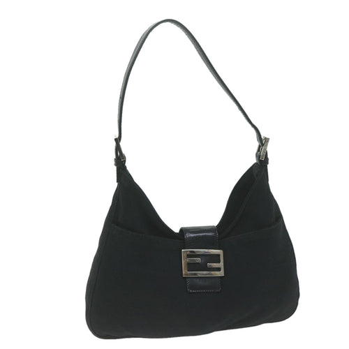 FENDI Mamma Baguette Shoulder Bag Nylon Blackep3008