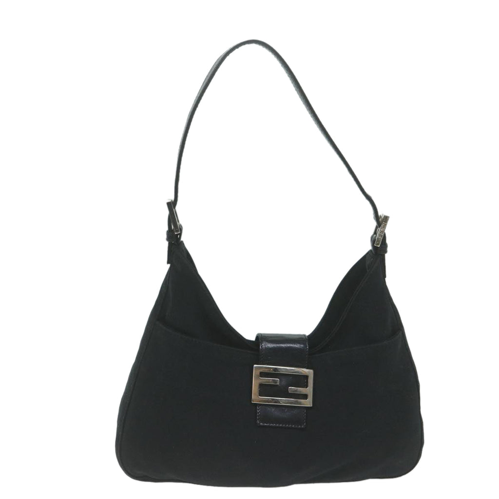 FENDI Mamma Baguette Shoulder Bag Nylon Blackep3008