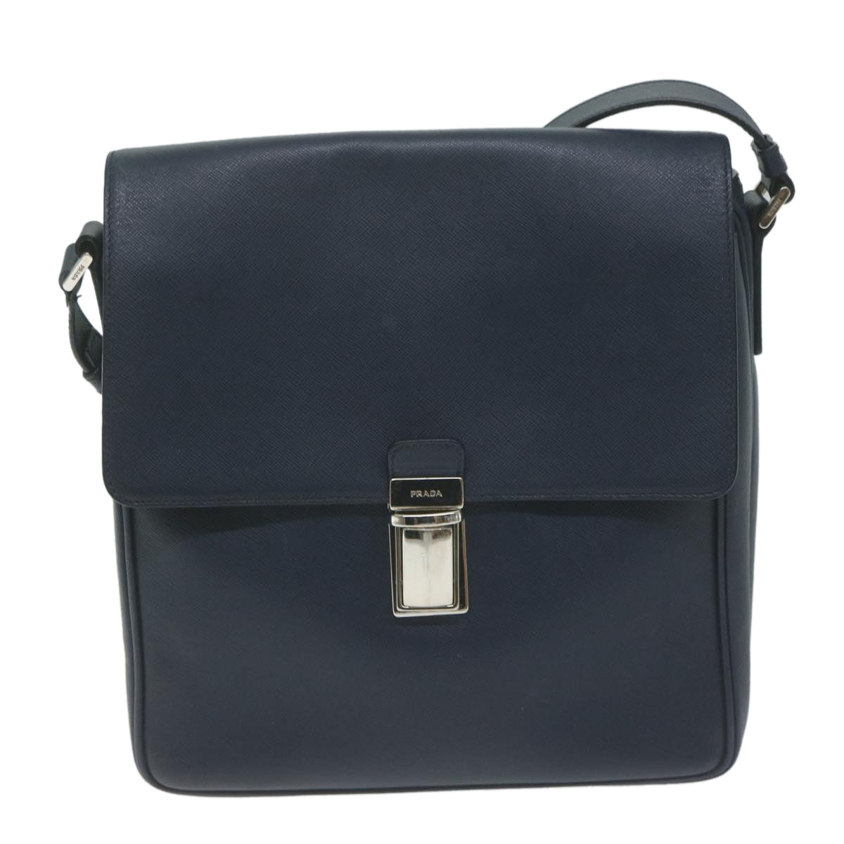 PRADA Shoulder Bag Safiano leather Navy  ep3022