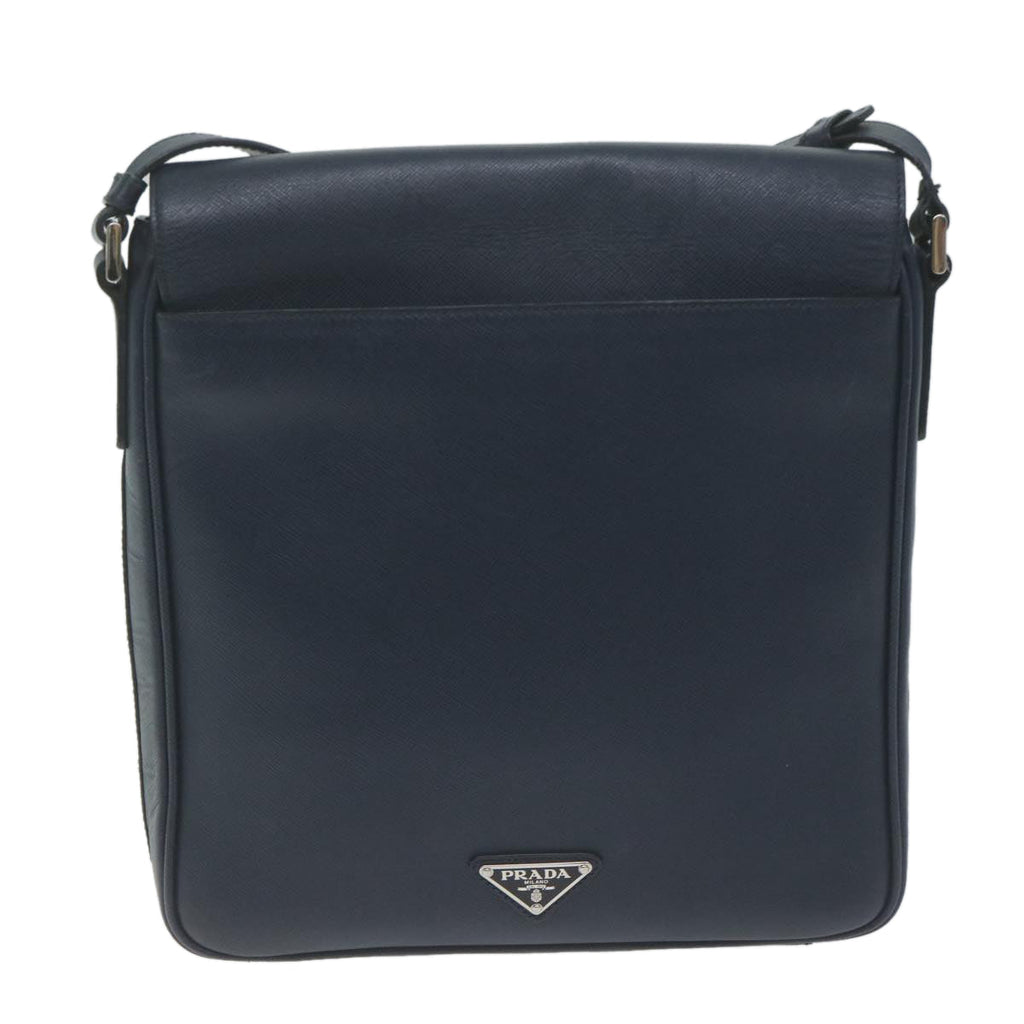 PRADA Shoulder Bag Safiano leather Navy  ep3022