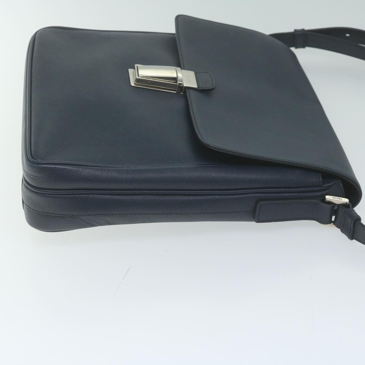 PRADA Shoulder Bag Safiano leather Navy  ep3022