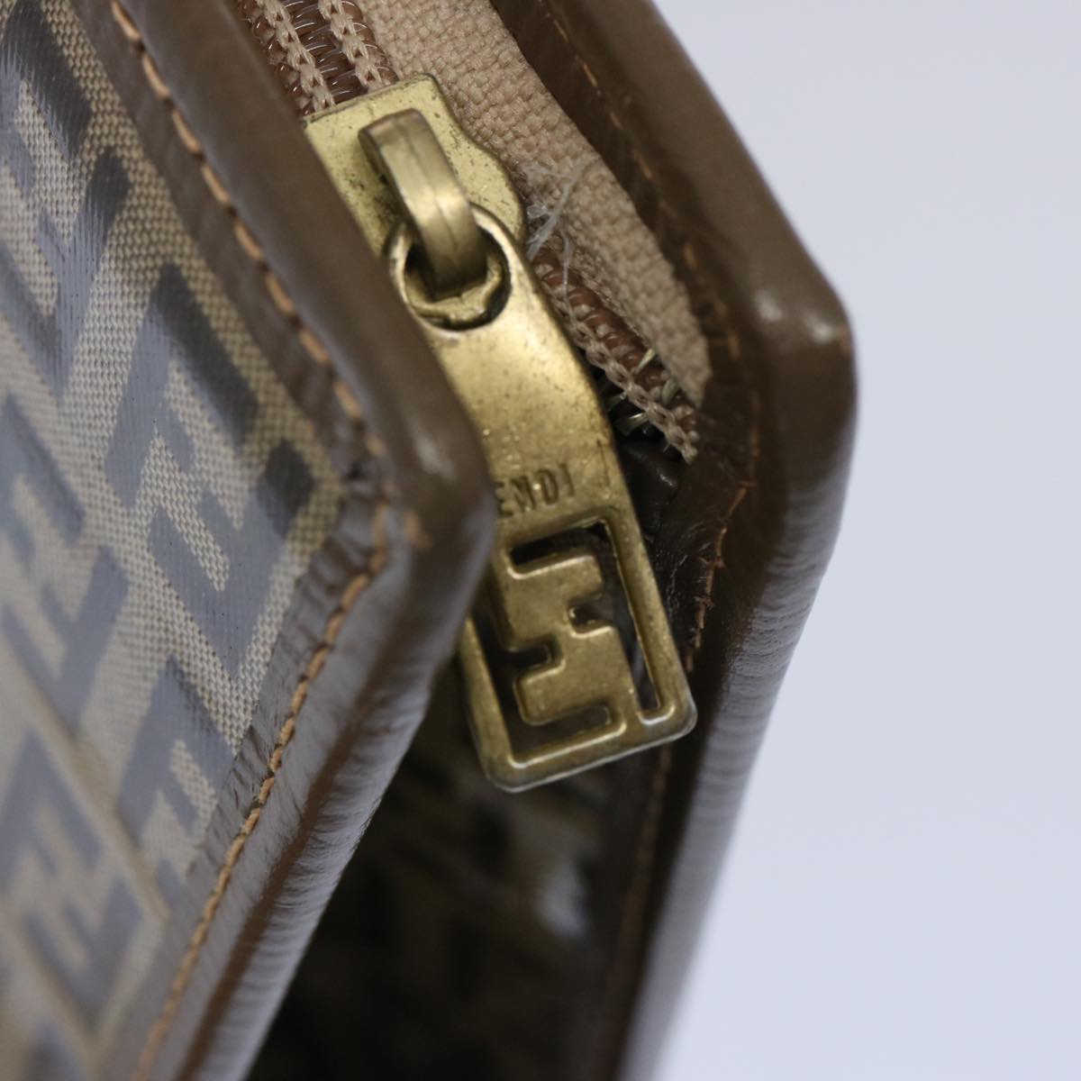 FENDI Zucchino Canvas Pouch Brownep3045