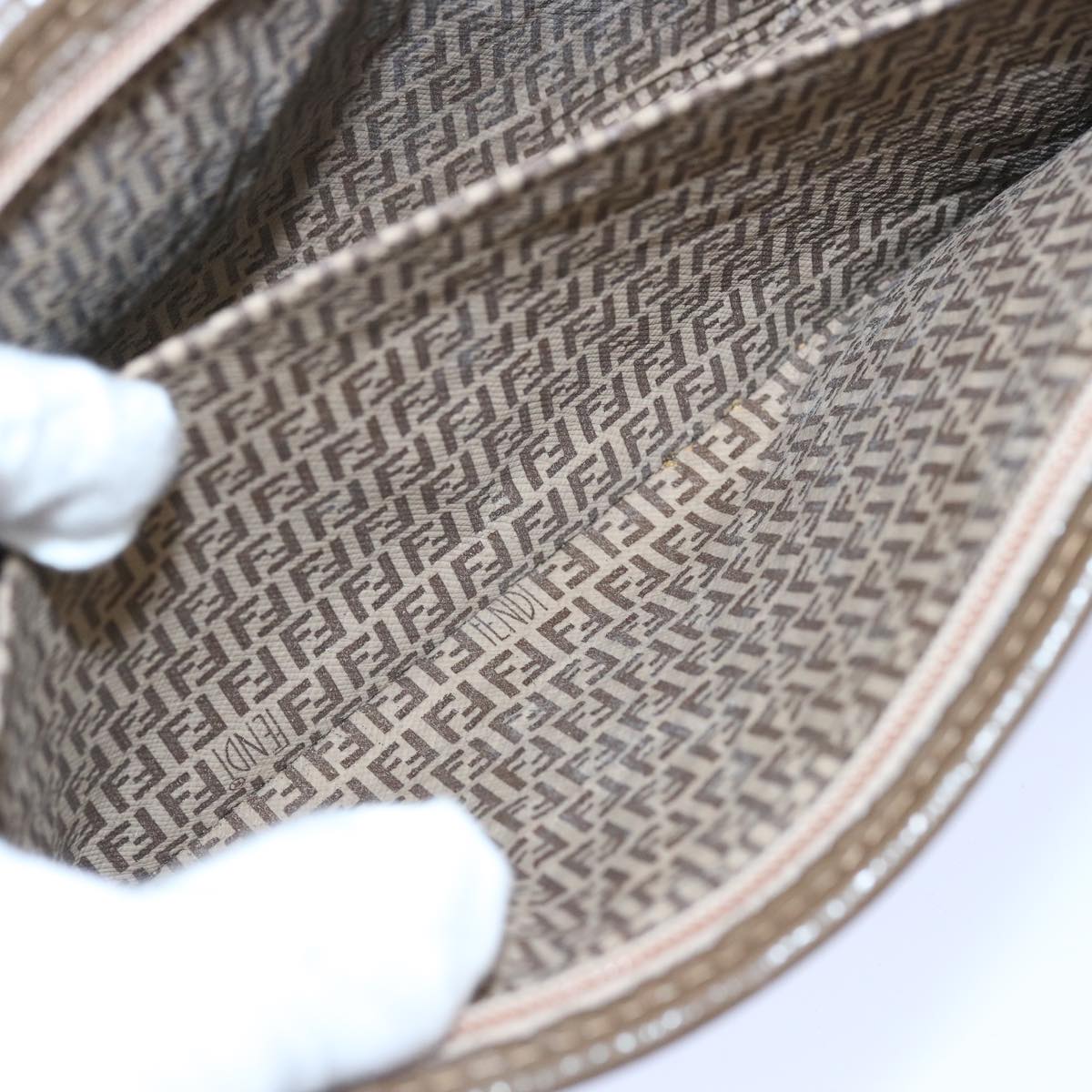 FENDI Zucchino Canvas Pouch Brownep3045