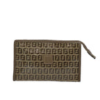 FENDI Zucchino Canvas Pouch Brownep3045