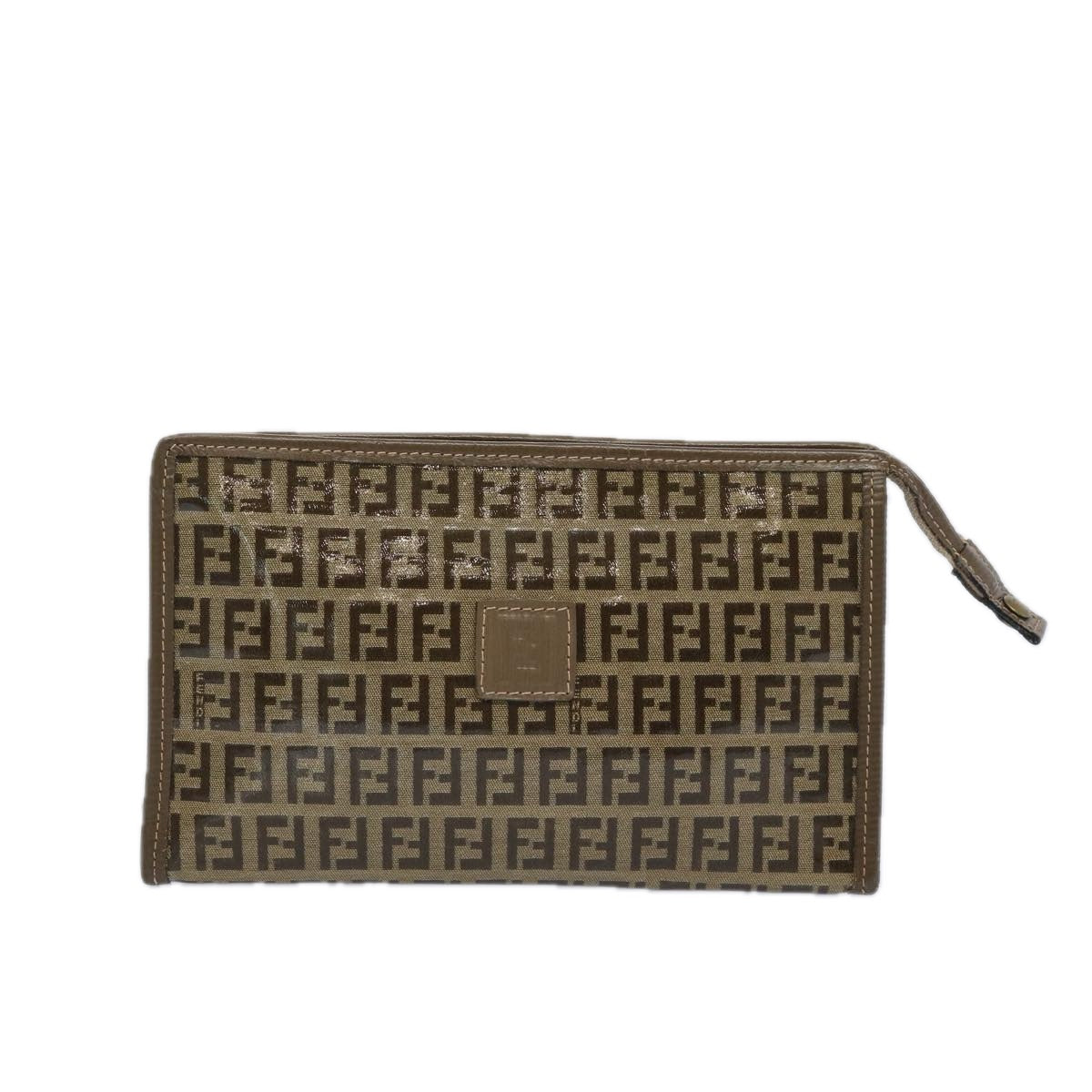 FENDI Zucchino Canvas Pouch Brownep3045