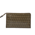 FENDI Zucchino Canvas Pouch Brownep3045